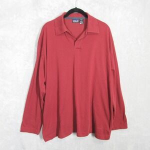 Patagonia Polo Shirt Mens Size Large Organic Cotton Long Sleeve Red Outdoor
